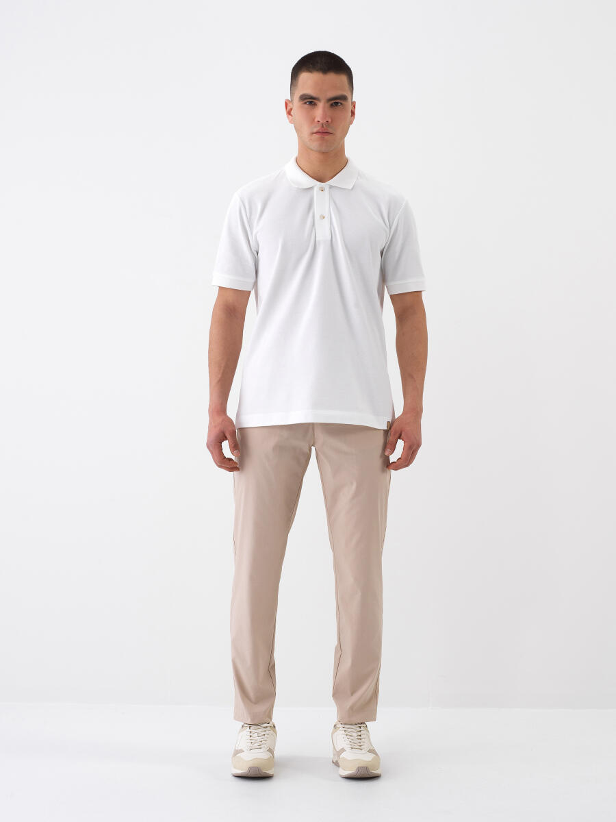 Bej Pamuk Dokulu Slim Fit Jogger - 2