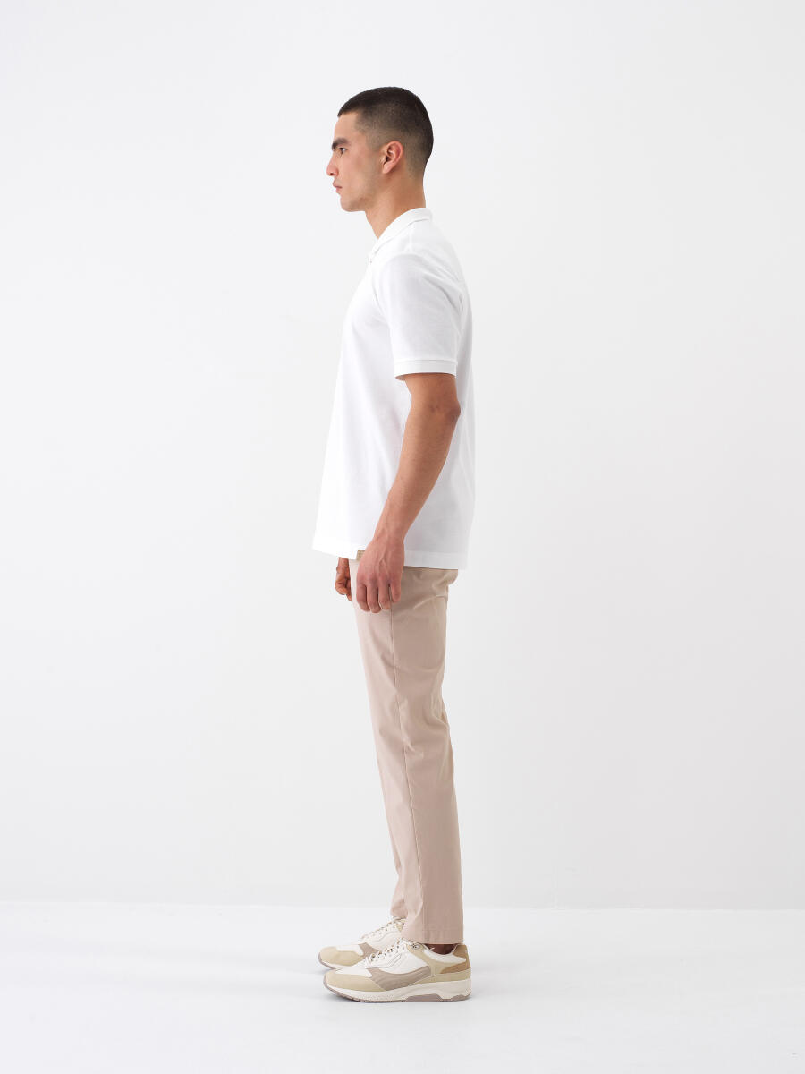 Bej Pamuk Dokulu Slim Fit Jogger - 3