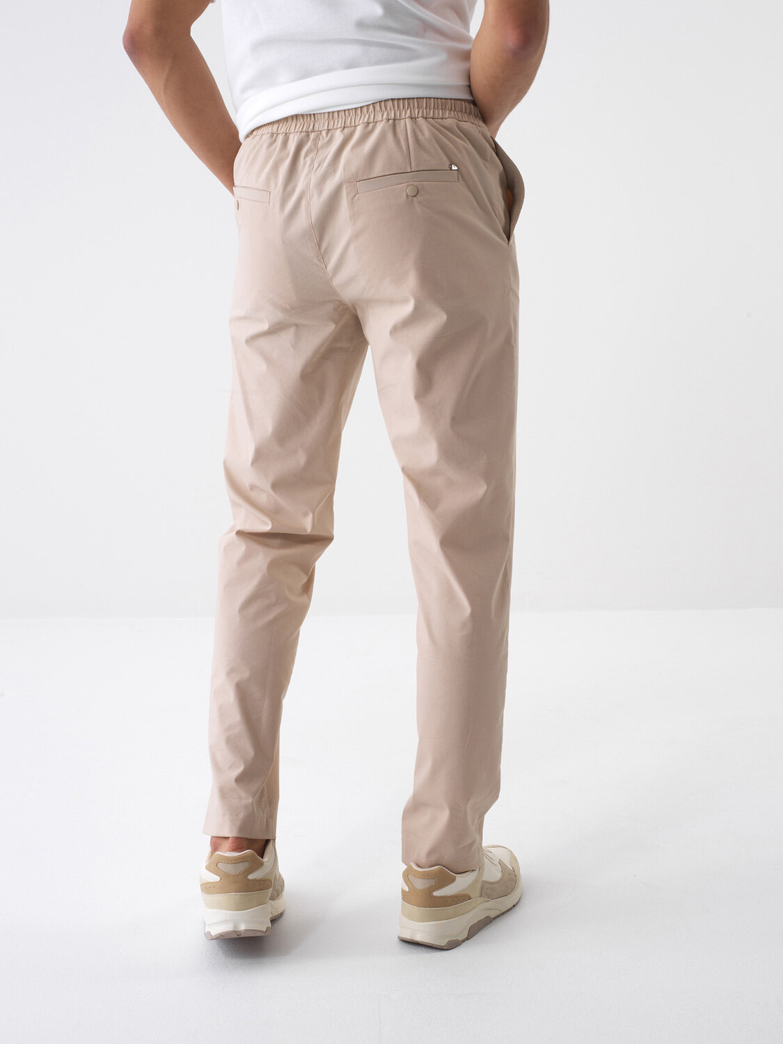 Bej Pamuk Dokulu Slim Fit Jogger - 4