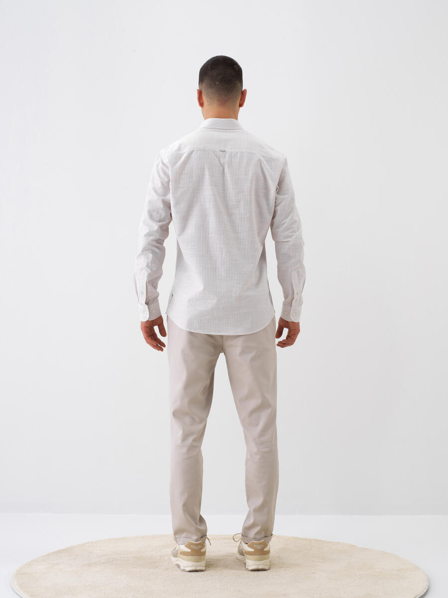 Bej Pamuk Dokulu Slim Fit Jogger - 5