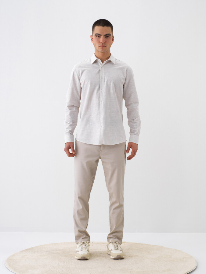 Bej Pamuk Dokulu Slim Fit Jogger (1)