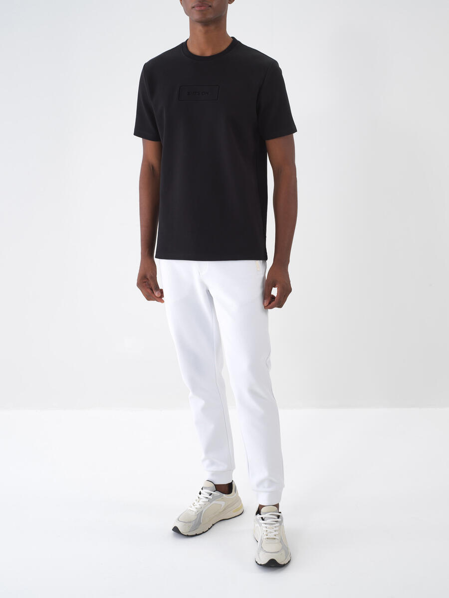 Beyaz Pamuk Dokulu Regular Fit Jogger - 2