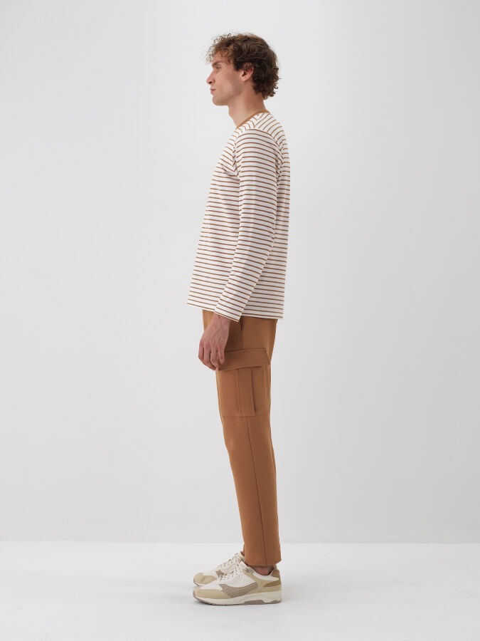 Camel Pamuk Dokulu Regular Fit Jogger Pantolon - Xint