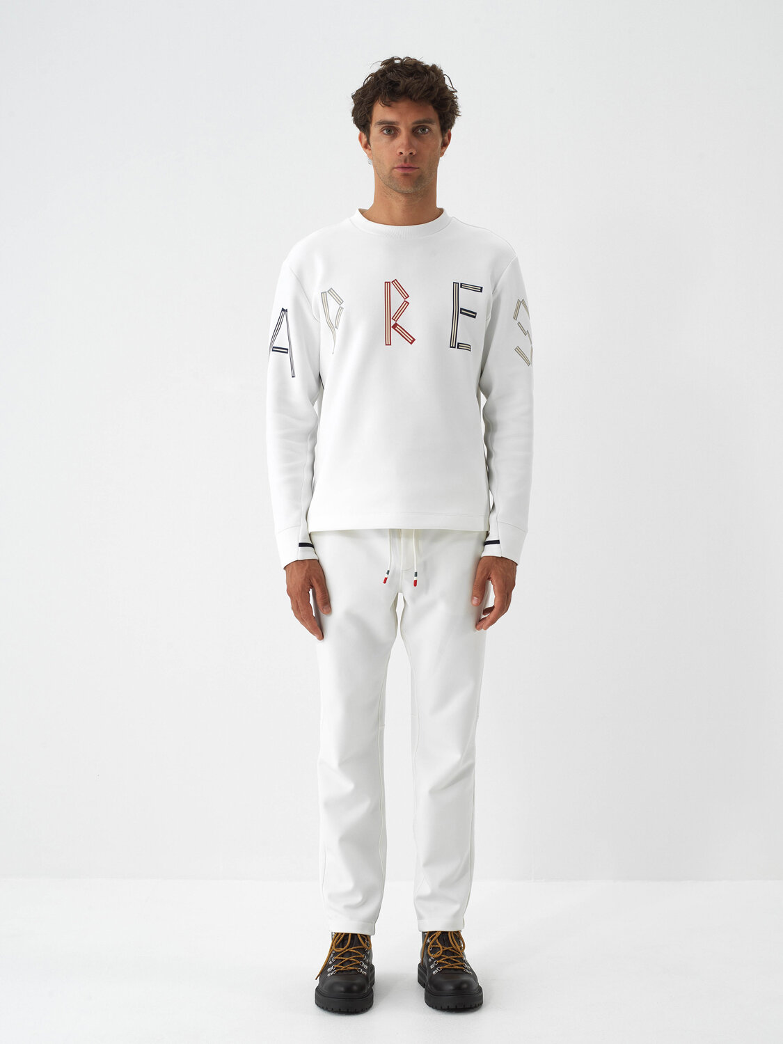 Ekru Esnek Dokulu Regular Fit Jogger Pantolon - Xint