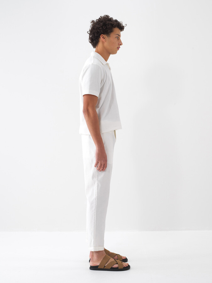 Ekru Keten Karışımlı Regular Fit Jogger (1)