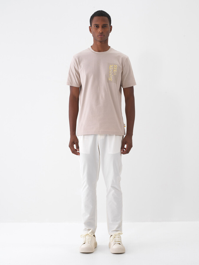 Ekru Formunu Koruyan Regular Fit Jogger