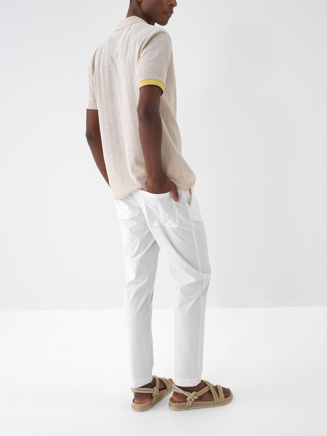 Ekru Pamuk Dokulu Regular Fit Jogger (1)