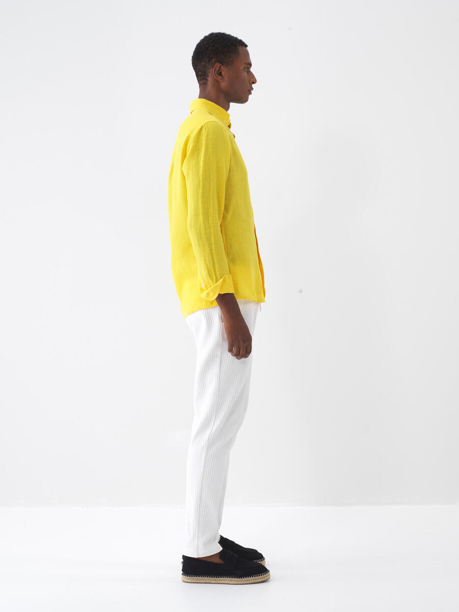 Ekru Pamuk Dokulu Regular Fit Jogger - 3