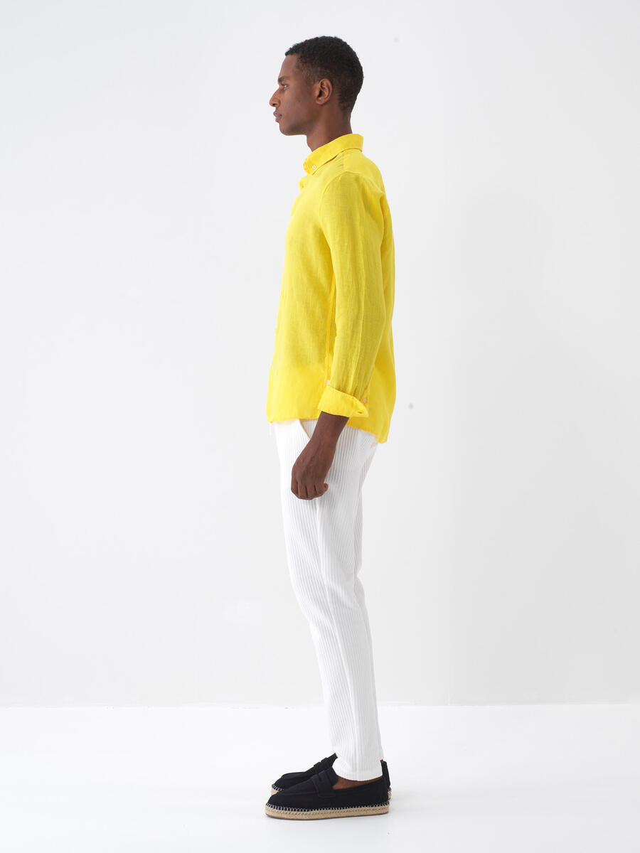 Ekru Pamuk Dokulu Regular Fit Jogger - 4