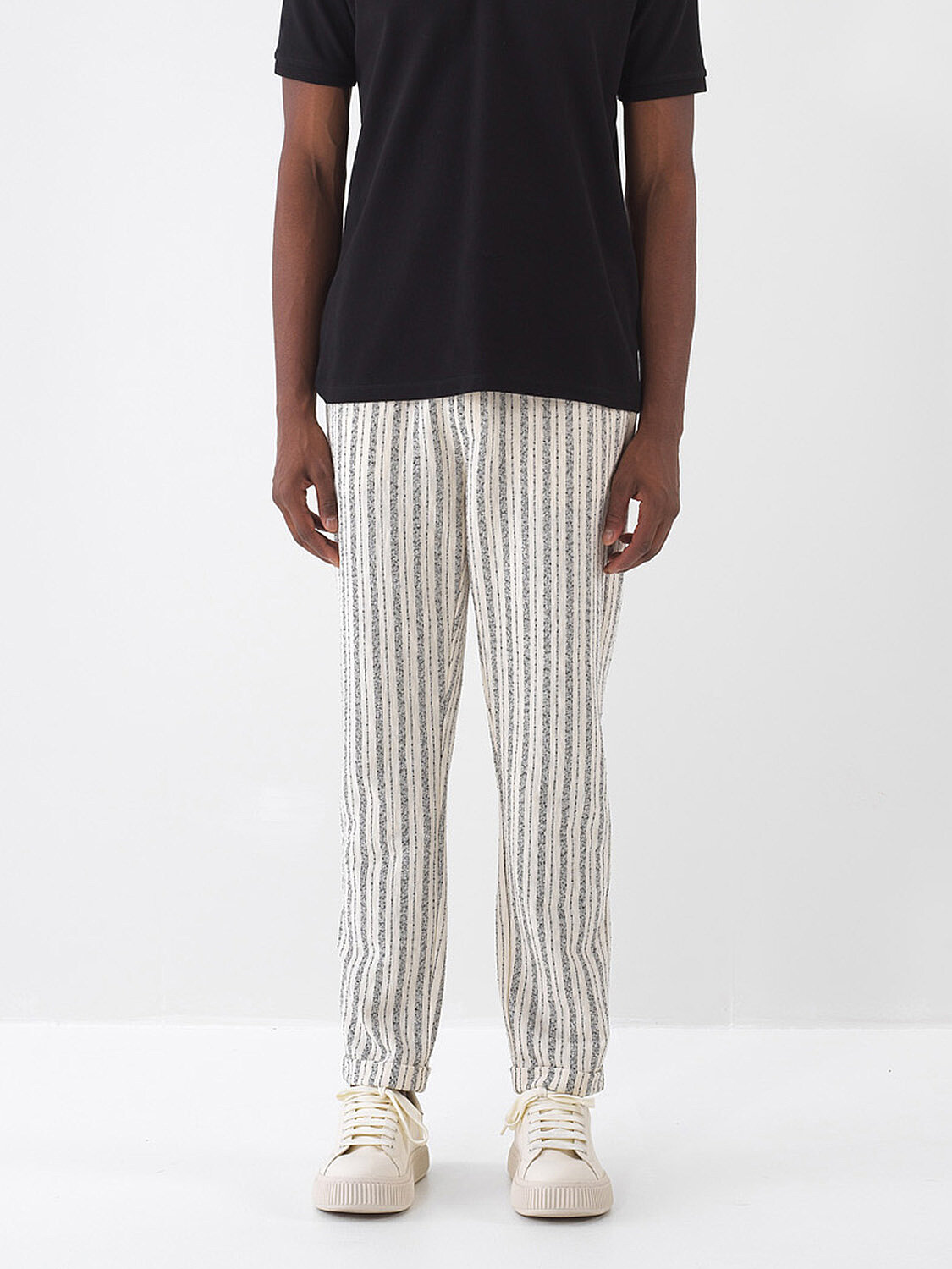 Ekru Pamuk Dokulu Regular Fit Jogger