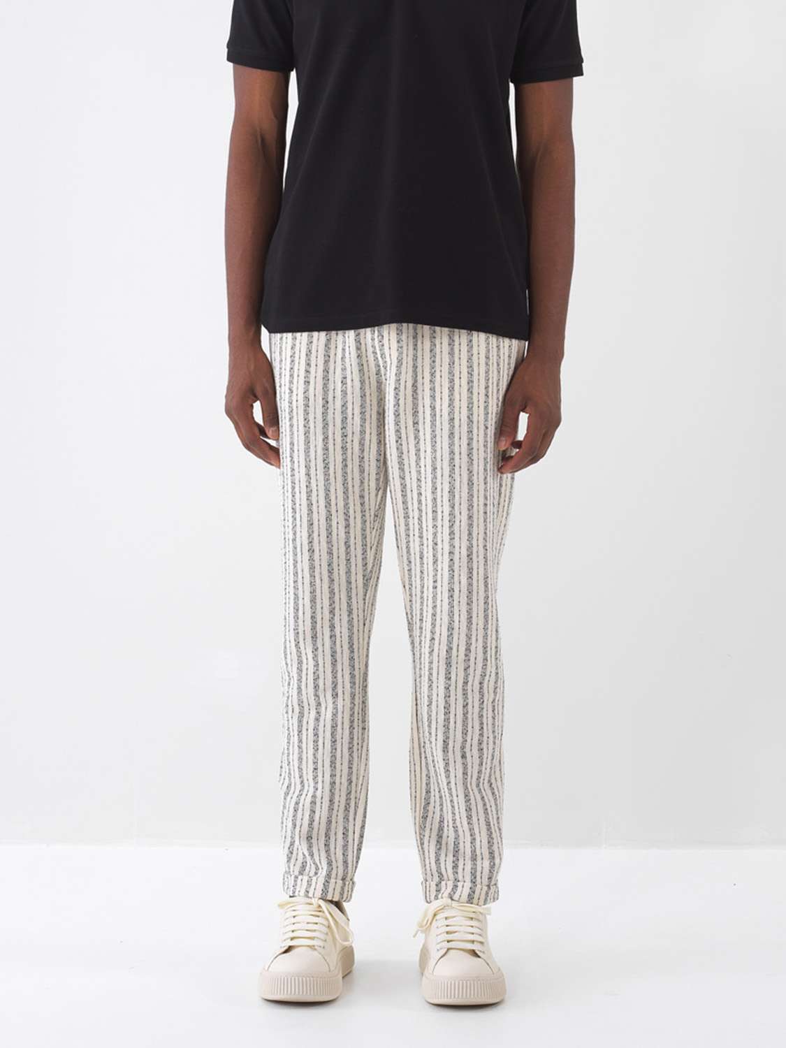 Ekru Pamuk Dokulu Regular Fit Jogger