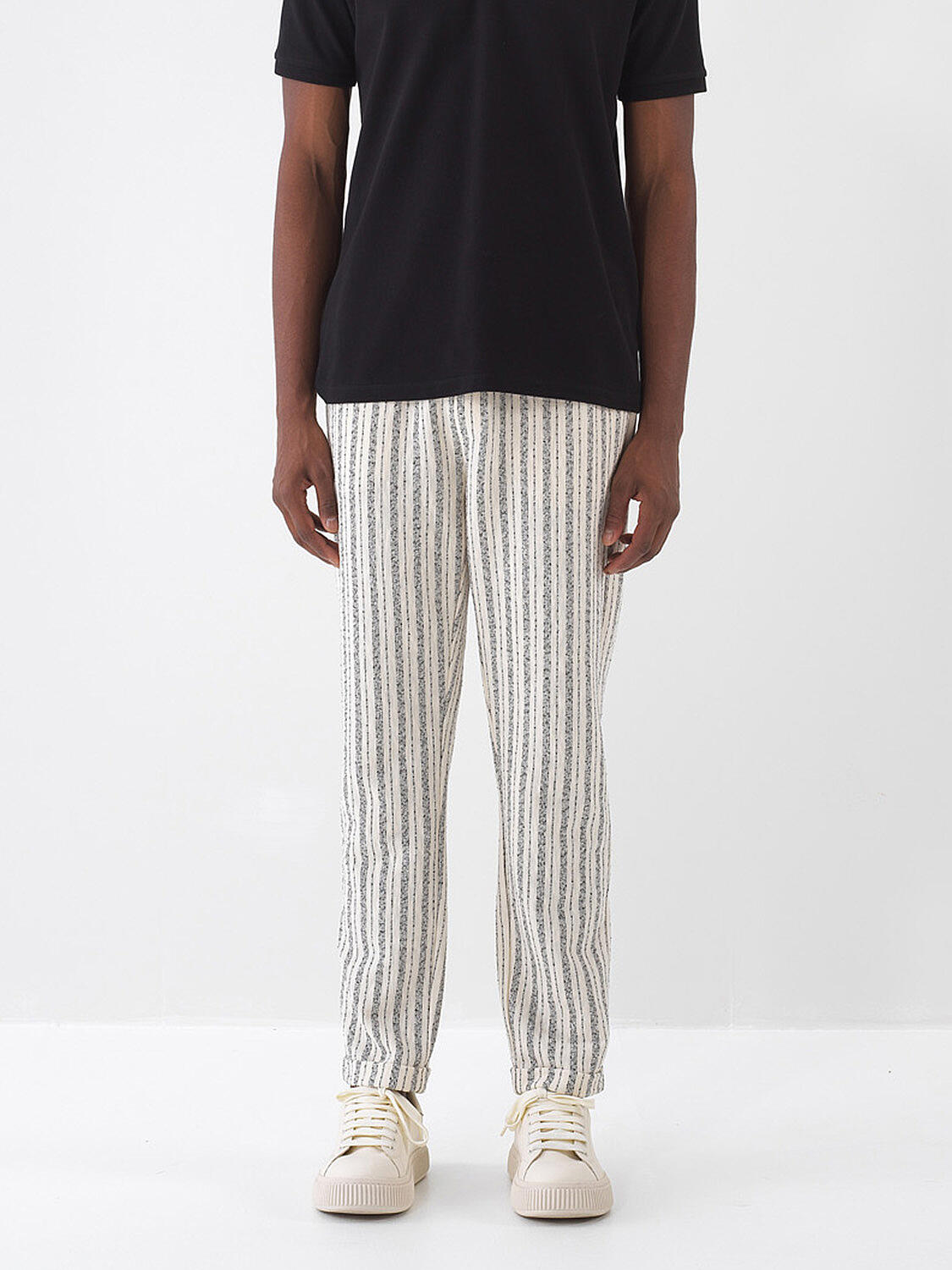 Ekru Pamuk Dokulu Regular Fit Jogger - 2
