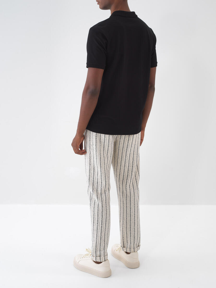 Ekru Pamuk Dokulu Regular Fit Jogger - 5