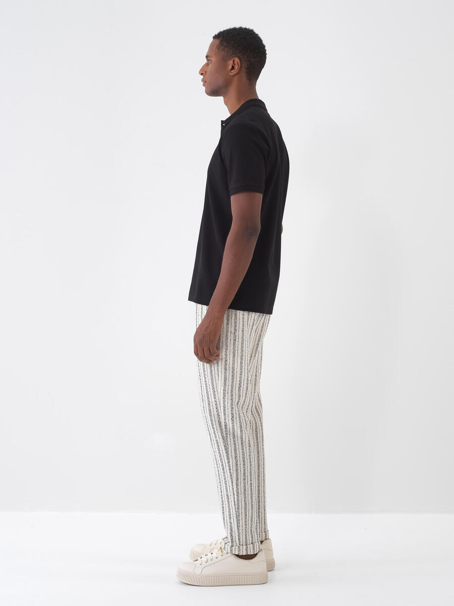 Ekru Pamuk Dokulu Regular Fit Jogger - 4