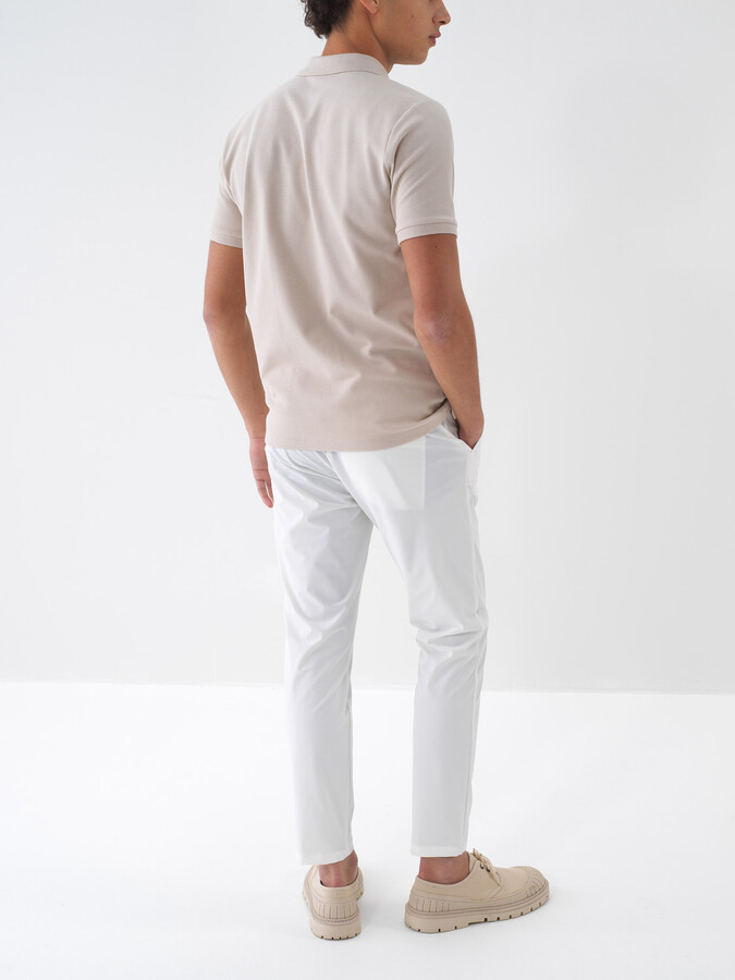 Ekru Formunu Koruyan Slim Fit Jogger