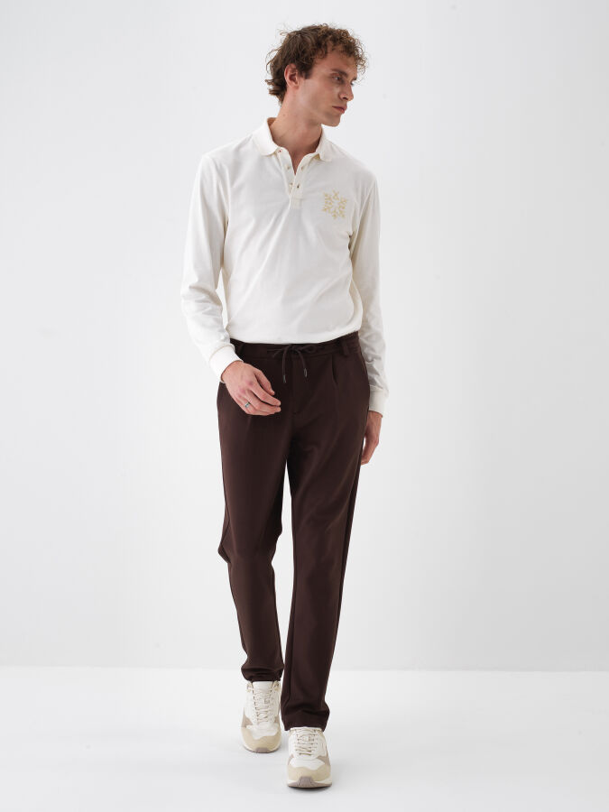 Kahverengi Pamuk Dokulu Regular Fit Jogger Pantolon - Xint