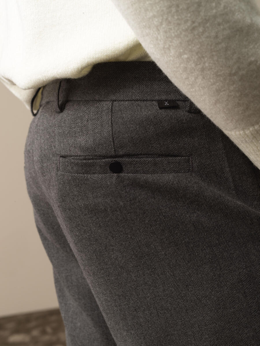 Koyu Gri Dokulu Esnek Dokulu Regular Fit Jogger Pantolon - 3