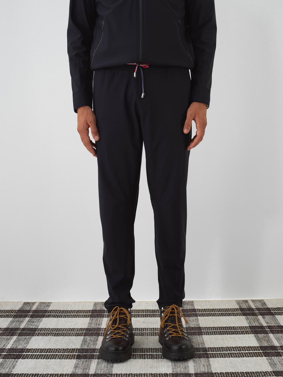 Lacivert Esnek Dokulu Regular Fit Jogger Pantolon - 2