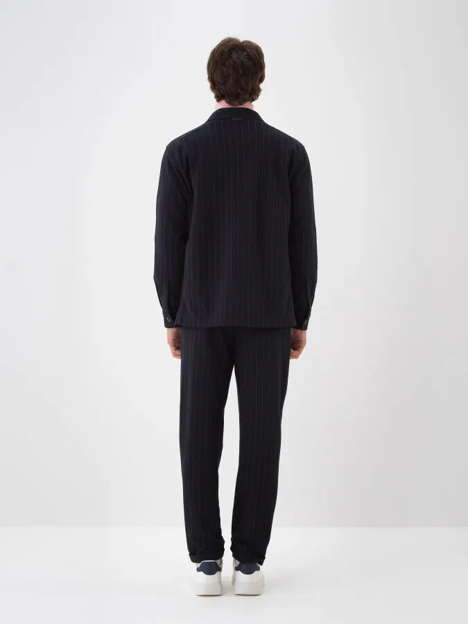 Lacivert Pamuk Dokulu Regular Fit Jogger Pantolon - Xint