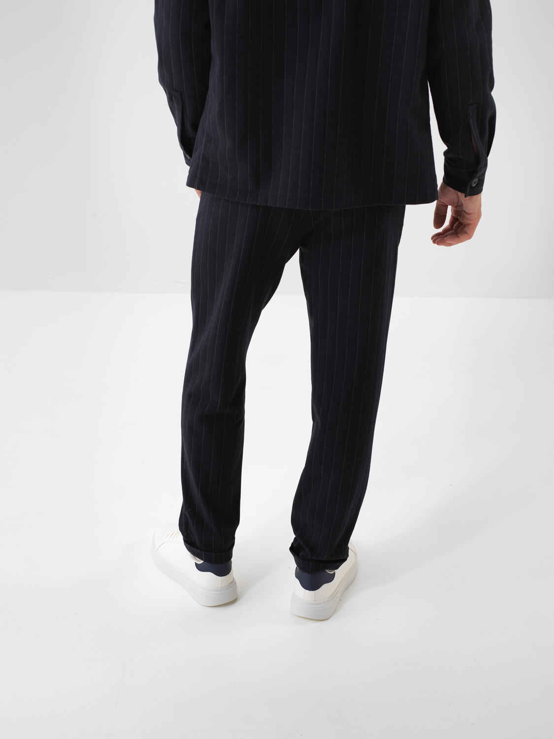 Lacivert Pamuk Dokulu Regular Fit Jogger Pantolon - 3