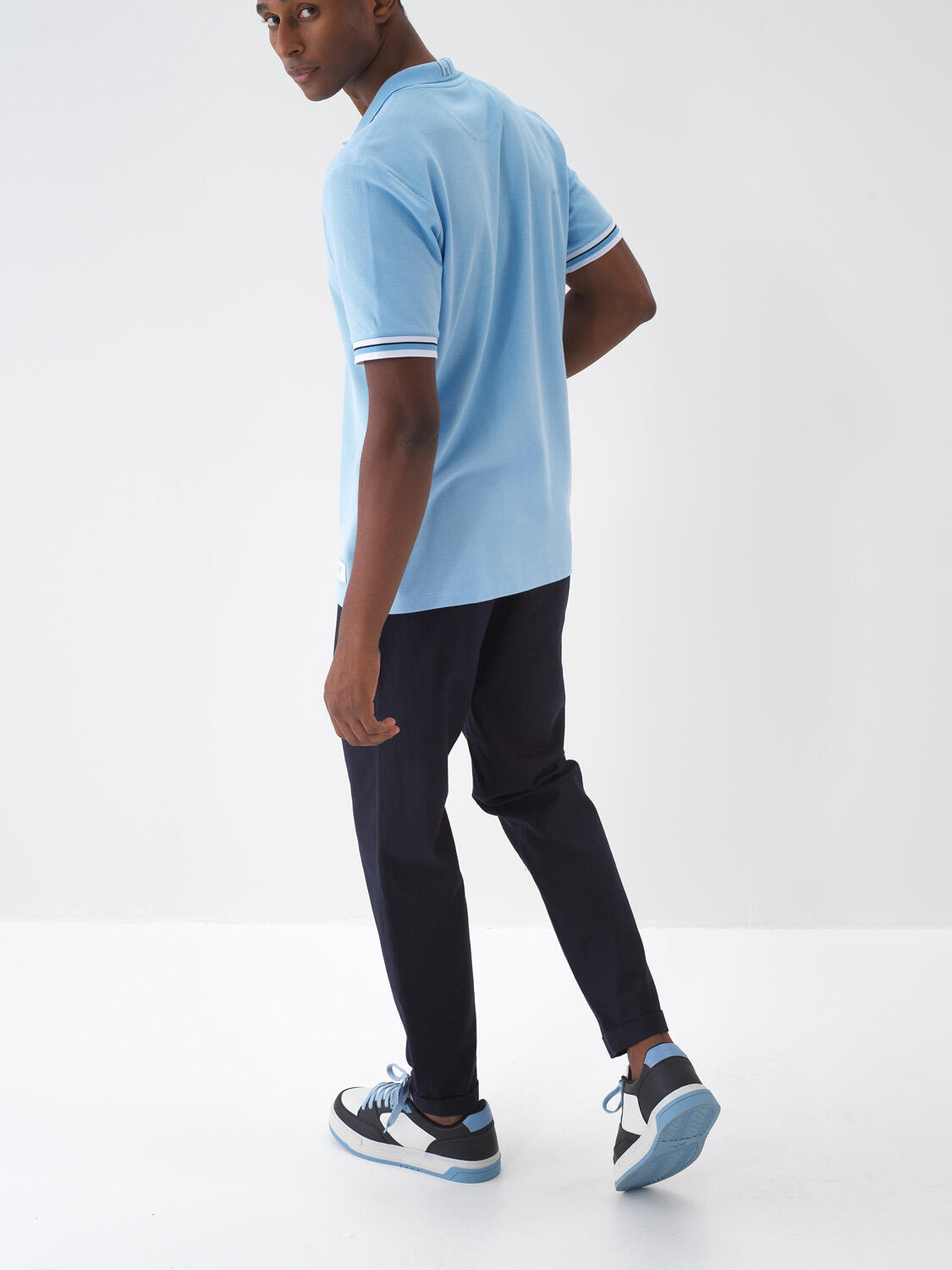 Lacivert Keten Karışımlı Regular Fit Jogger