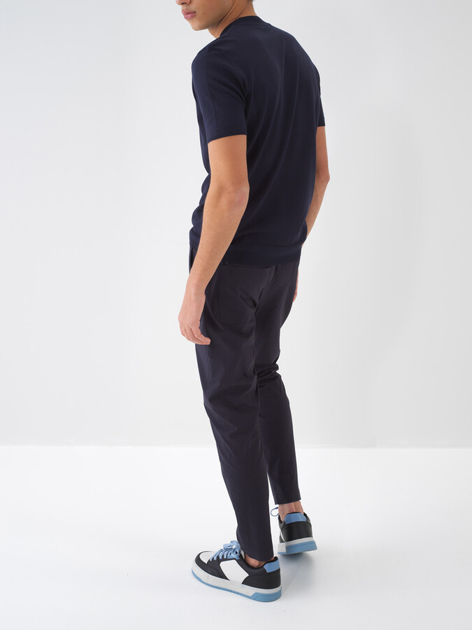 Lacivert Pamuk Dokulu Regular Fit Jogger (1)