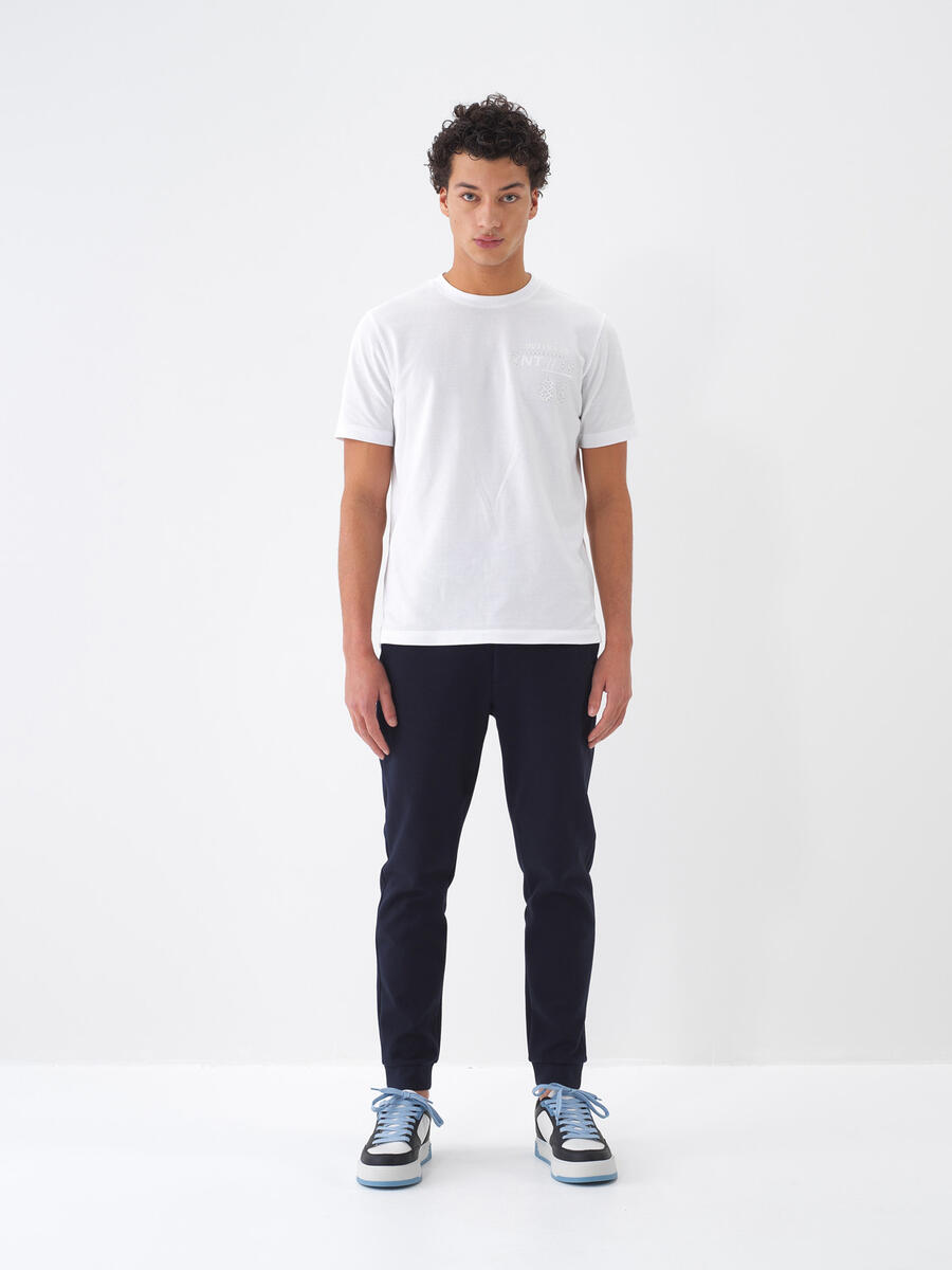 Lacivert Pamuk Dokulu Regular Fit Jogger - 1