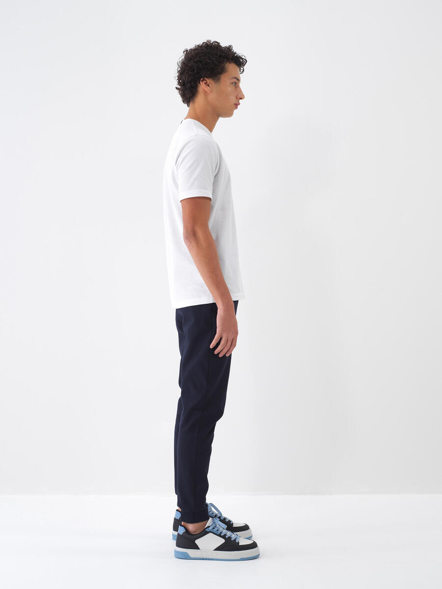 Lacivert Pamuk Dokulu Regular Fit Jogger - 3