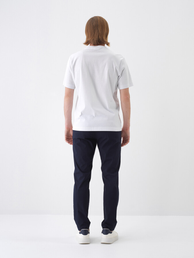 Lacivert Pamuk Dokulu Slim Fit Jogger - 5