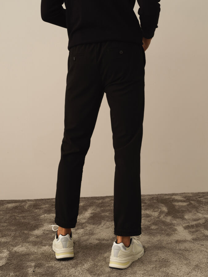 Siyah Regular Fit Jogger Pantolon - 4