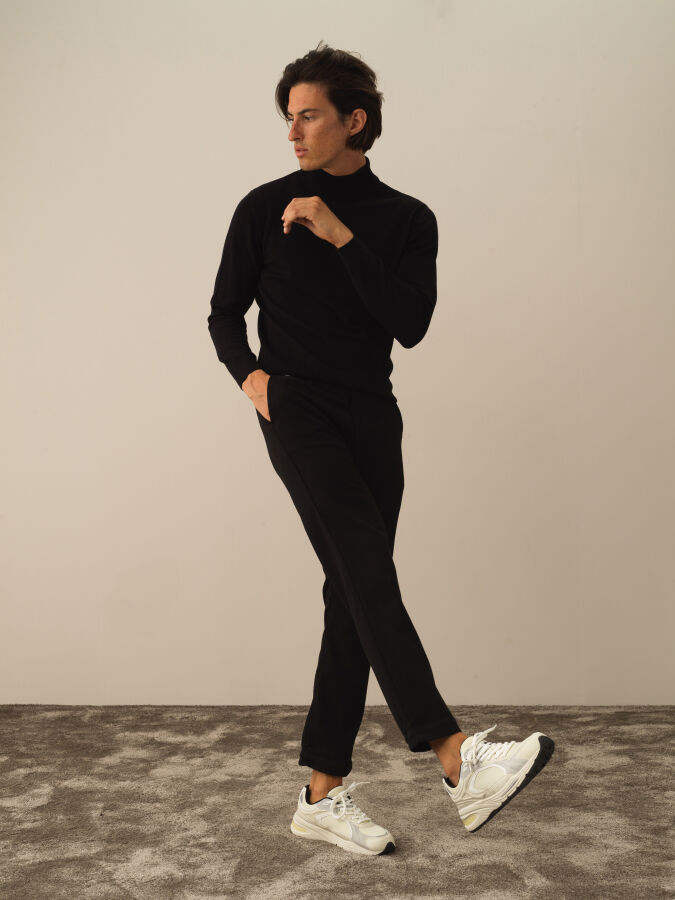 Siyah Regular Fit Jogger Pantolon - 2