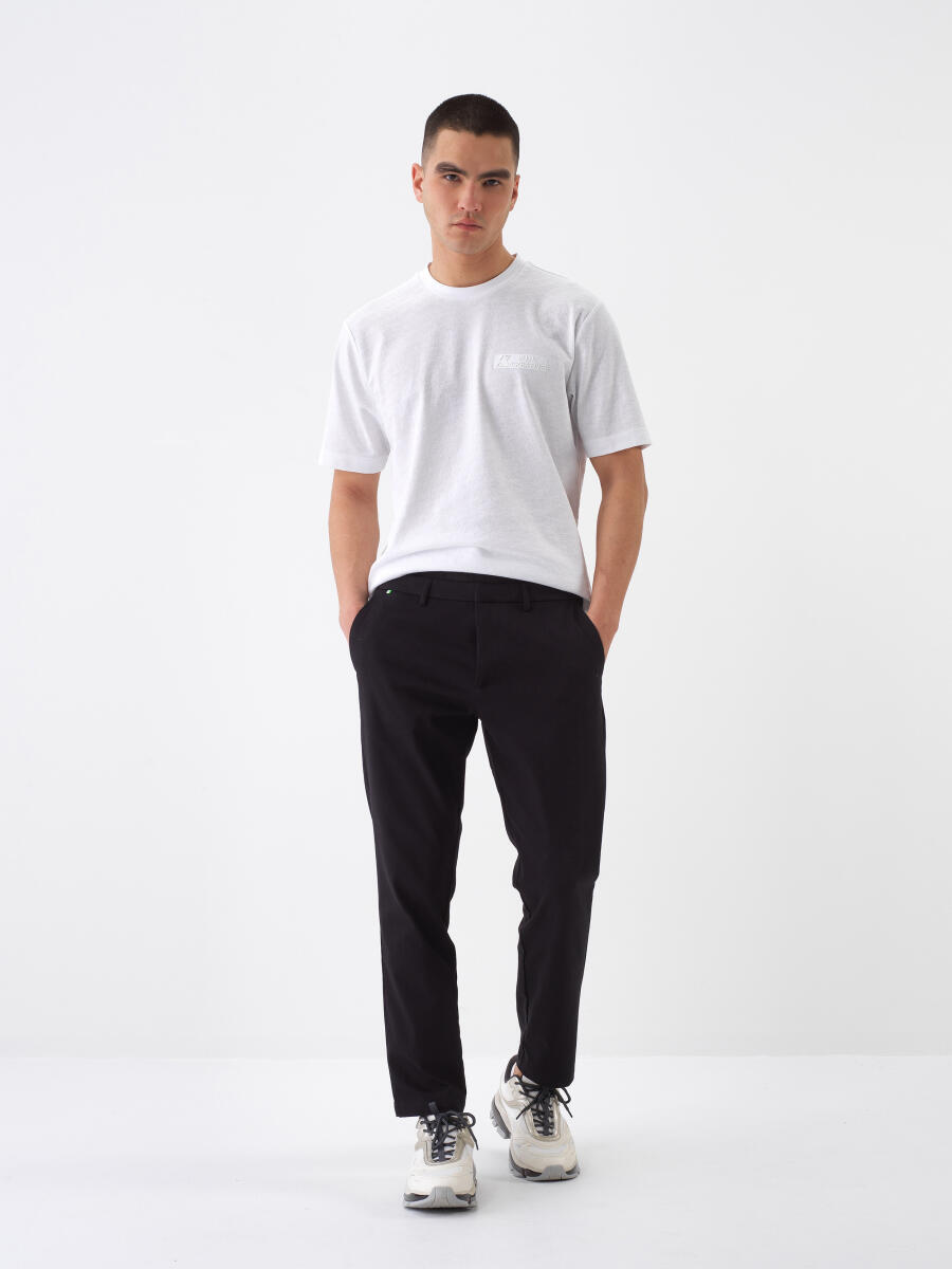 Siyah Pamuk Dokulu Slim Fit Jogger - 2