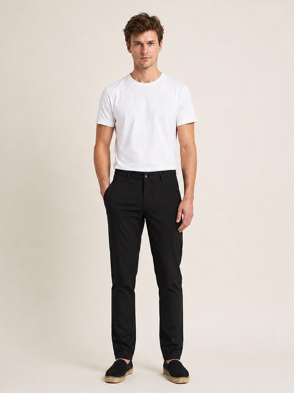 Siyah Pamuk Dokulu Slim Fit Jogger - 2