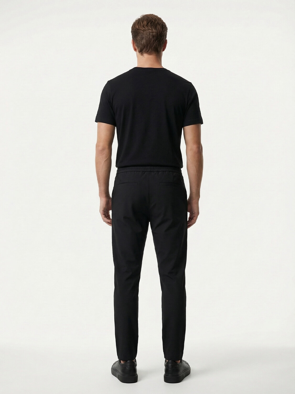 Siyah Pamuk Dokulu Slim Fit Jogger - 4