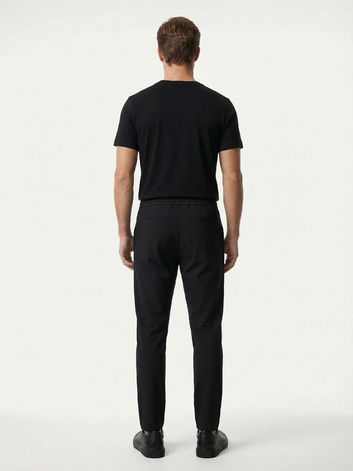 Siyah Pamuk Dokulu Slim Fit Jogger - 4