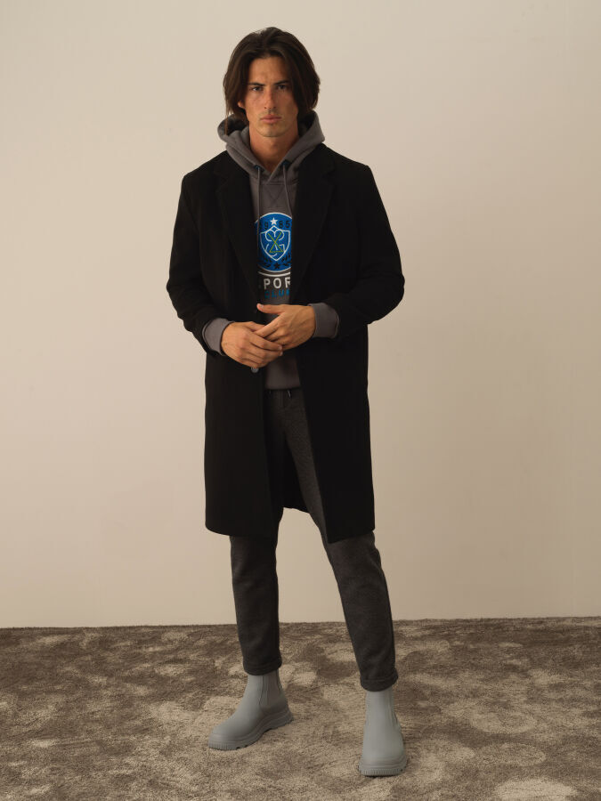 Siyah Esnek Dokulu Regular Fit Kaban - Xint