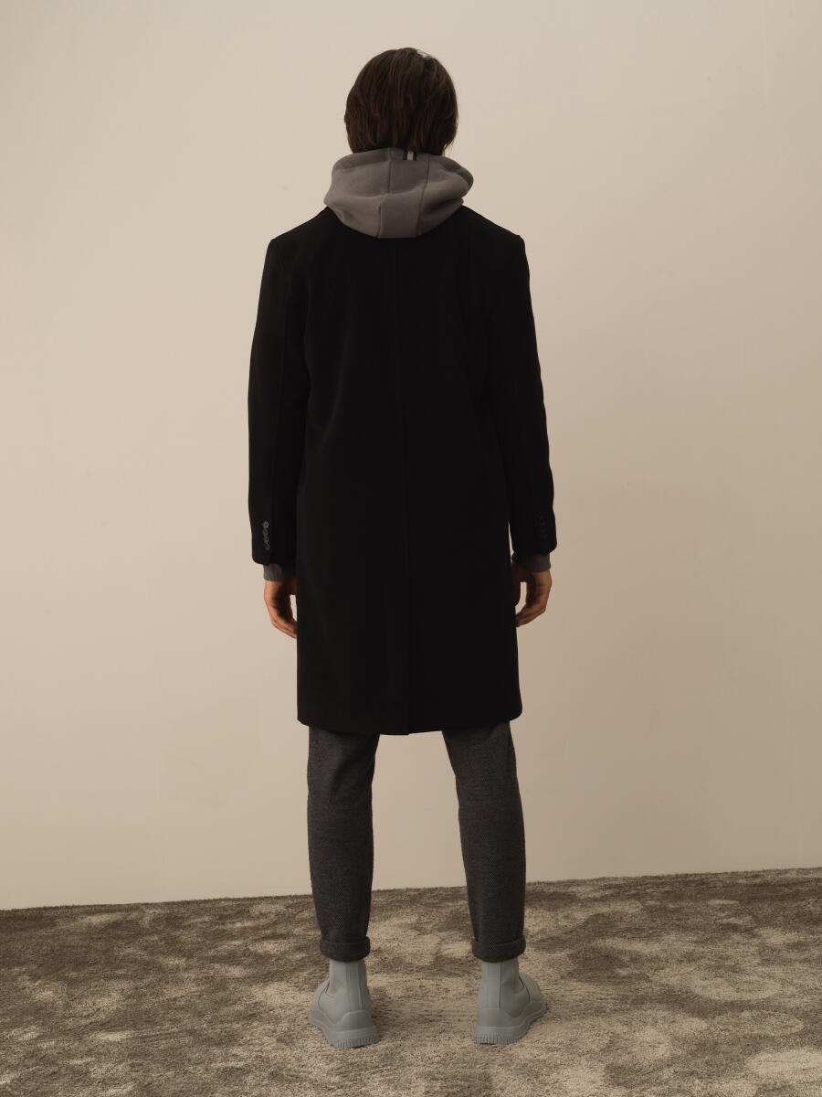 Siyah Esnek Dokulu Regular Fit Kaban - 4