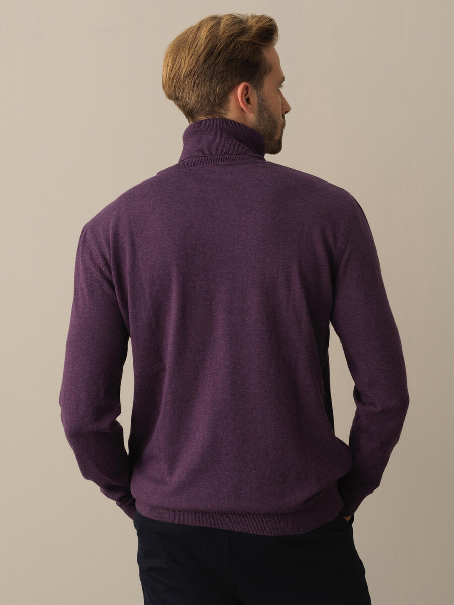 Mor Pamuk Dokulu Regular Fit Kazak - 3