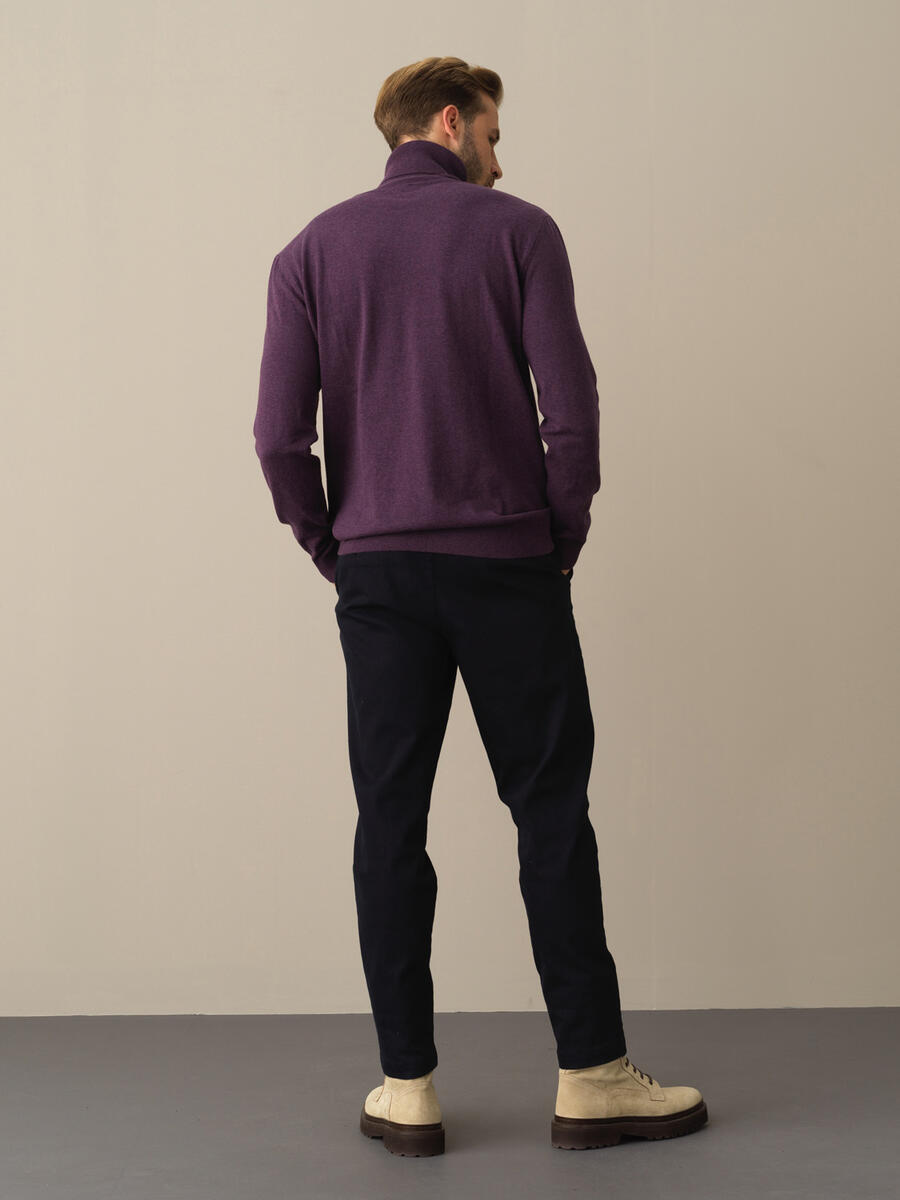 Mor Pamuk Dokulu Regular Fit Kazak - 4