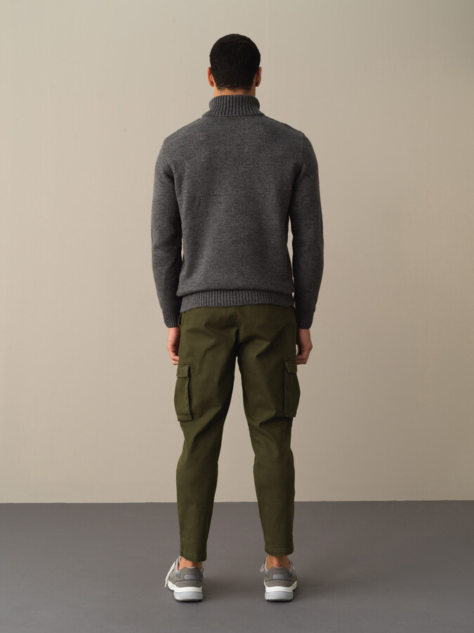 Antrasit Regular Fit Balıkçı Yaka Kazak - 4