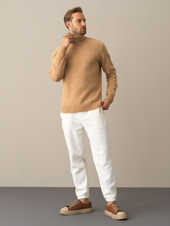 Camel Regular Fit Balıkçı Yaka Kazak - 2
