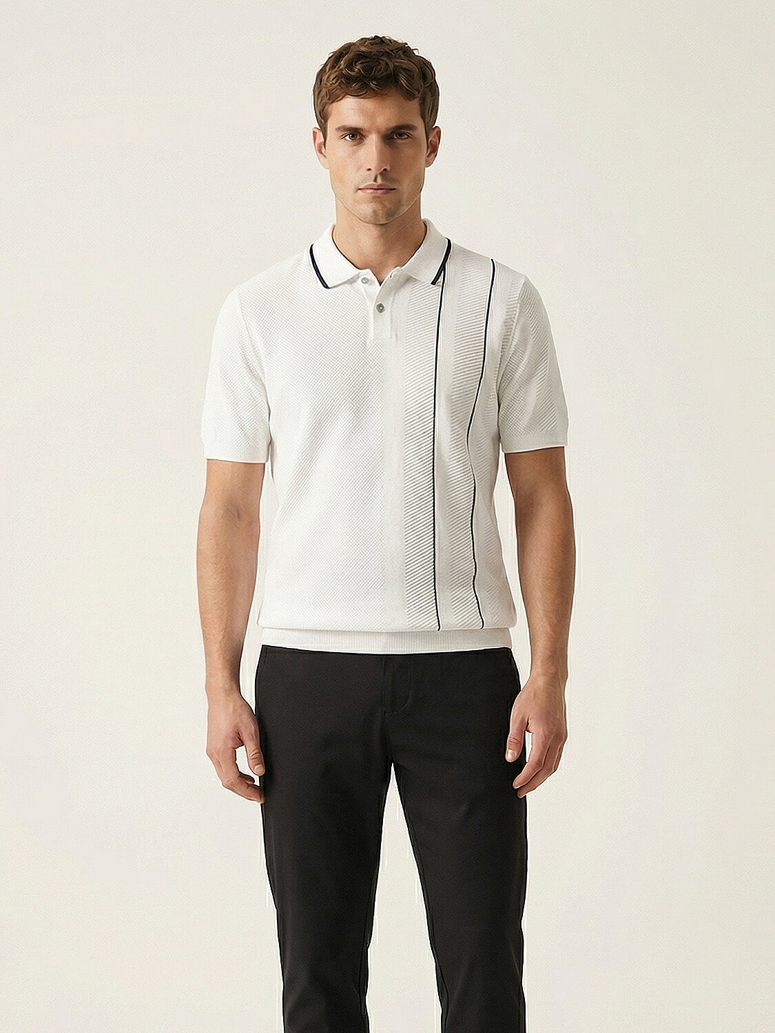 Beyaz Doğal Dökümlü Regular Fit Kazak