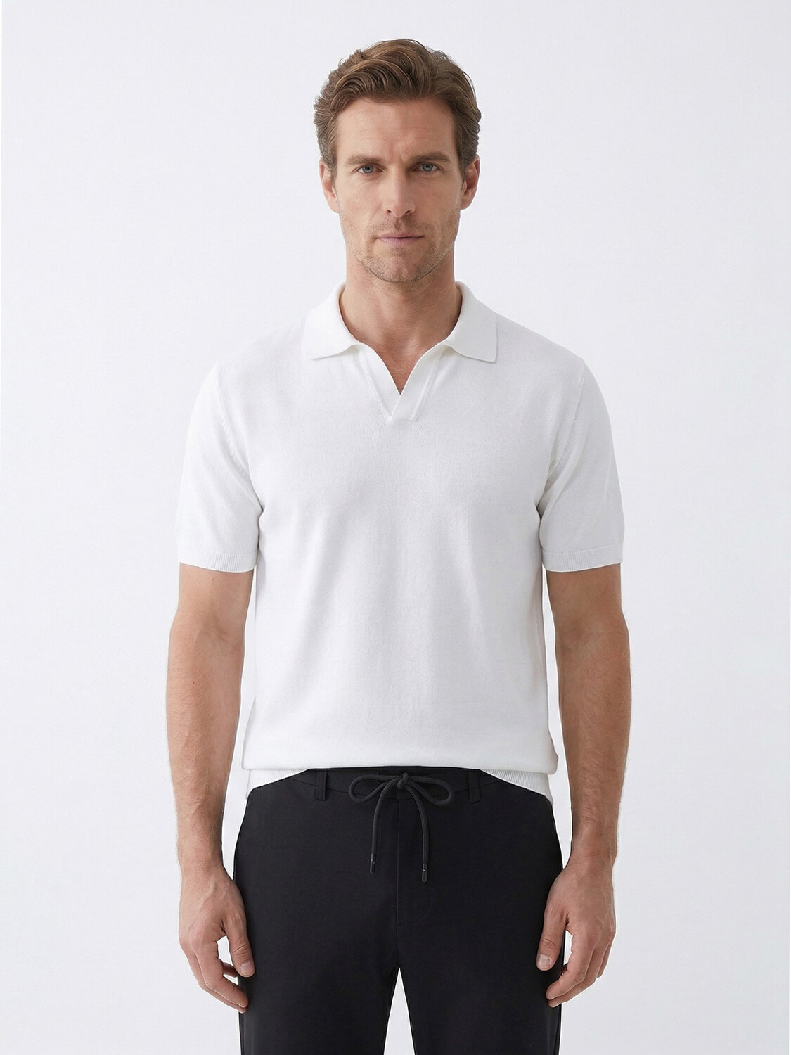 Beyaz Doğal Dökümlü Regular Fit Kazak - 1