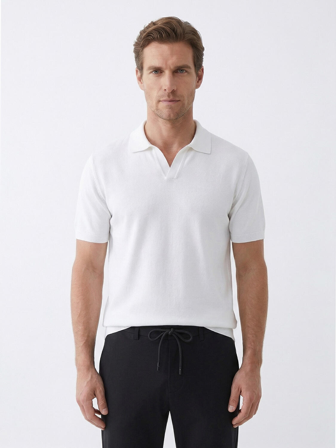 Beyaz Doğal Dökümlü Regular Fit Kazak - 1