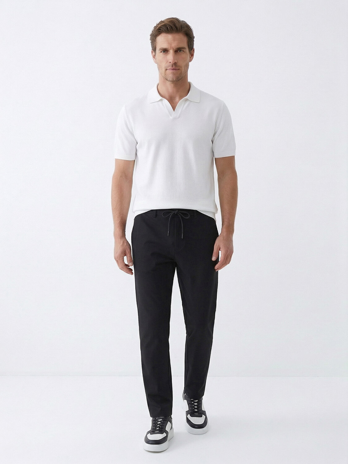 Beyaz Doğal Dökümlü Regular Fit Kazak - 2