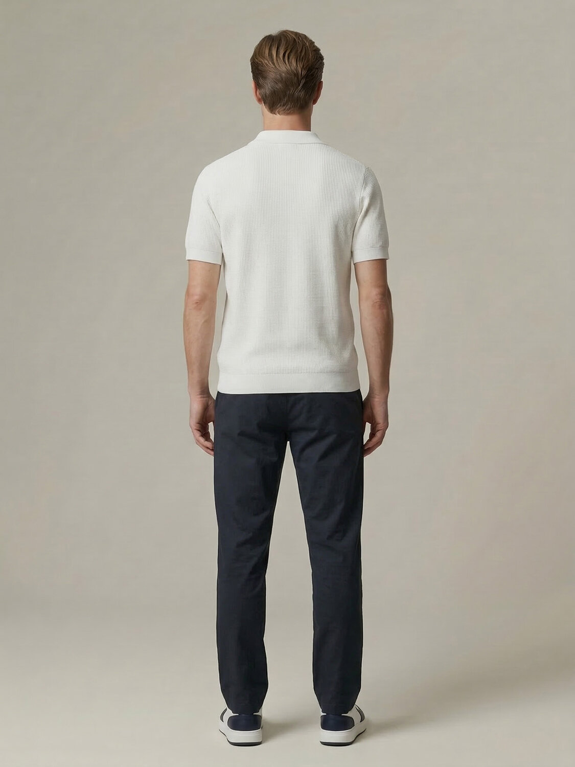 Beyaz Doğal Dökümlü Regular Fit Kazak - 4