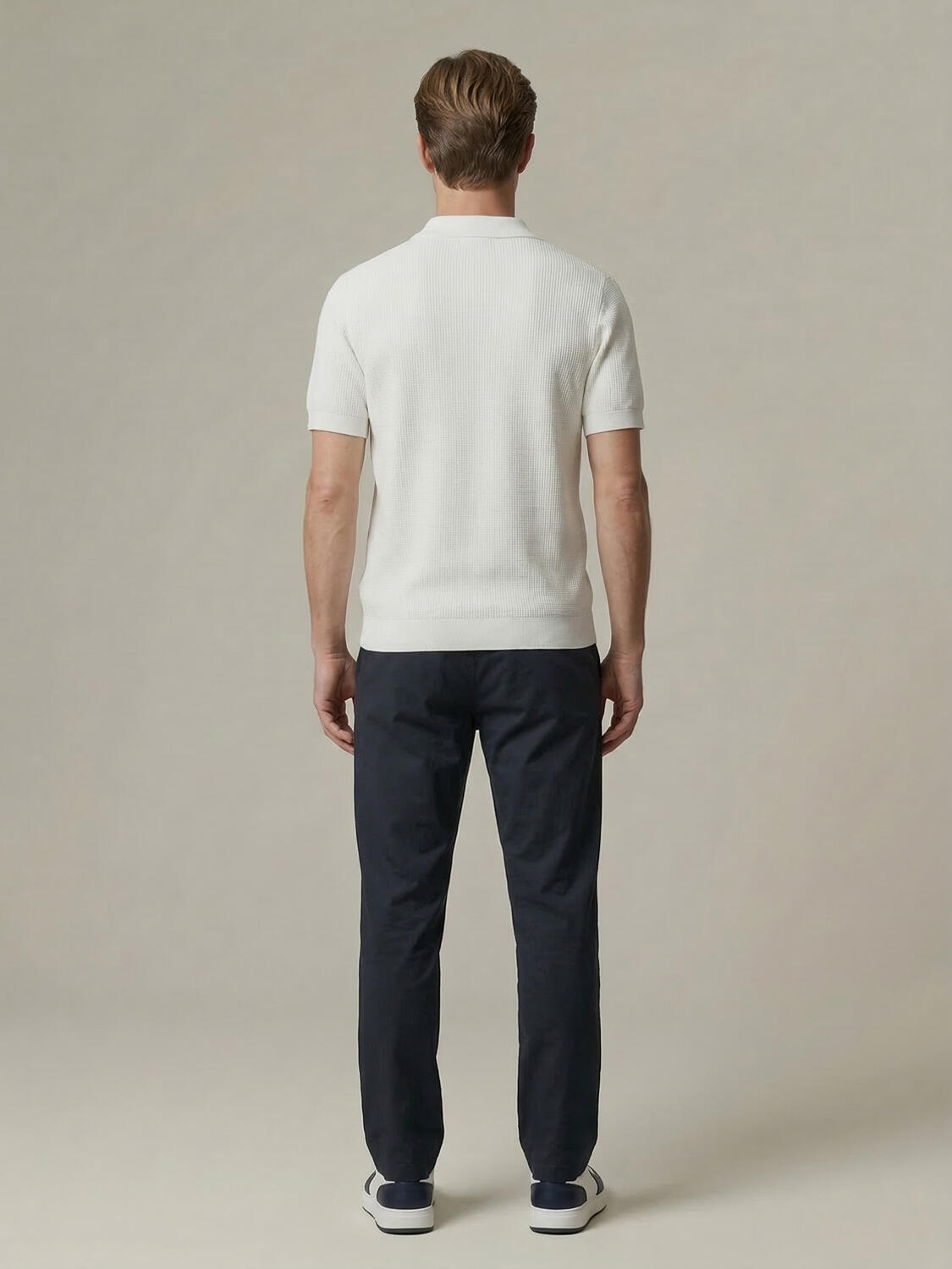 Beyaz Doğal Dökümlü Regular Fit Kazak - 4