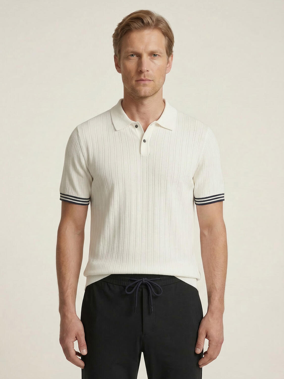 Beyaz Doğal Dökümlü Regular Fit Kazak - 1