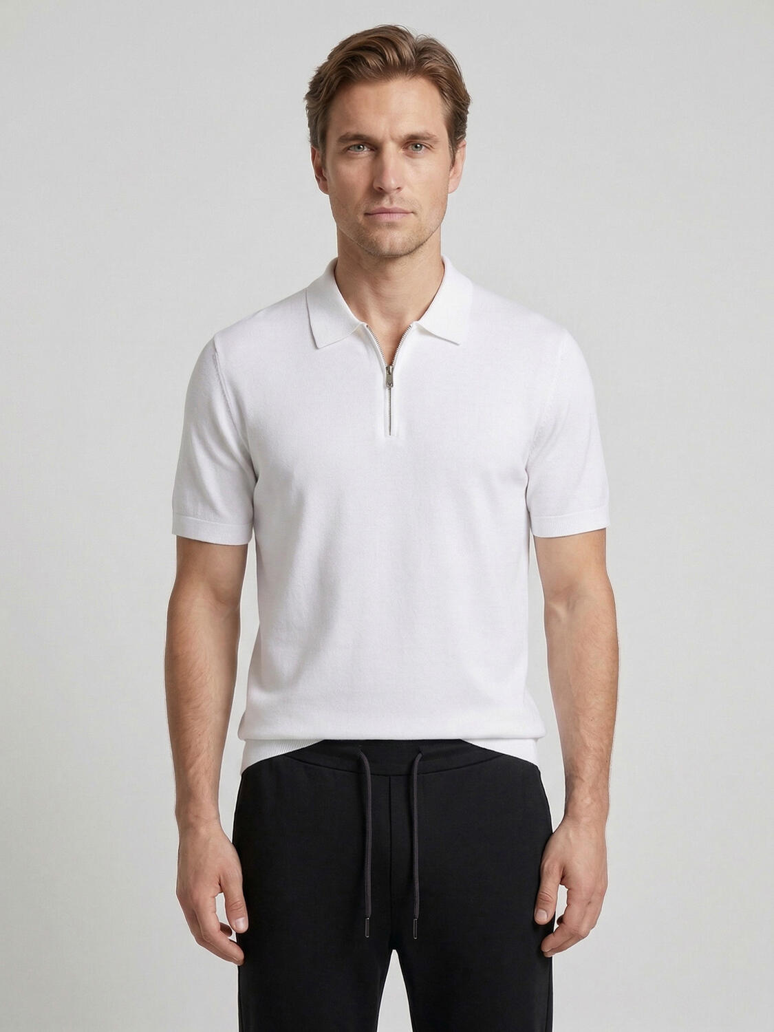 Beyaz Doğal Dökümlü Regular Fit Kazak - 1