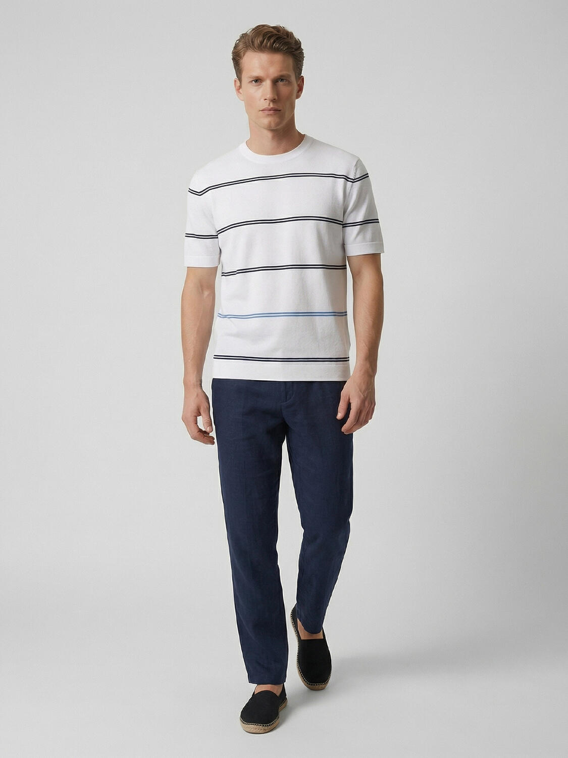 Beyaz Doğal Dökümlü Regular Fit Kazak - 2